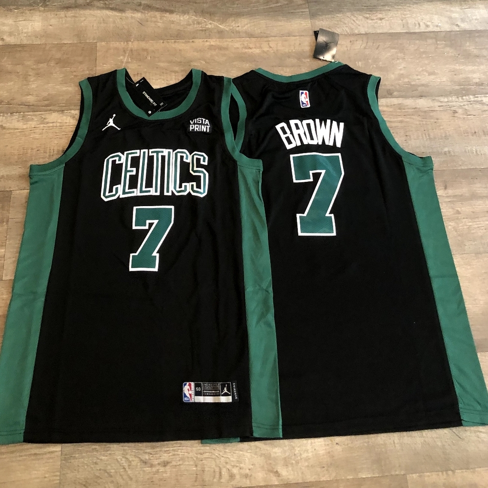 Boston Celtics #7 Jaylen Brown Alternate/Black Jordan Brand Swingman Jersey
